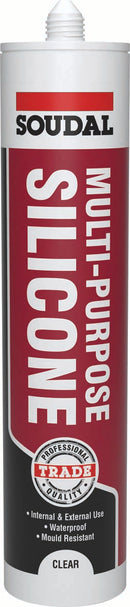 270mL MultiPurpose Silicone clear Tr.UK  121644, TRADE, MULTIPURPOSE, SILICONE, TRANSPARENT, 270MLACETOXY, SILICONE, SEALANT, CURES, FORM, FLEXIBLE, DURABLE, WEATHERTIGHT, SEAL, MANY, COMMON, BUILDING, SURFACES, INCLUDING