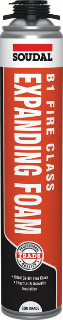 750mL Fire Rated Foam B1 Gun Tr.UK GRADE 750mm 132730, TRADE, EXPANDING, GUNFOAM, B1, 750MLGUN, GRADE, FIRE, RATED, ONE, COMPONENT, EXPANDING, POLYURETHANE, FOAM, FILLER, RAPID, CURING, THERMAL, ACOUSTIC, INSULATION, PROPERTIES.