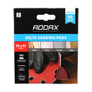 Delta Sanding Pads P80 95 x 95mm - 5 PCS ( 5 PCS - Pack 231119, TIMCO, DELTA, SANDING, PADS, 80, GRIT, RED, 95, X, 95MMHIGH, QUALITY, ALUMINIUM, OXIDE, ABRASIVE, HIGH, STRENGTH, HEAT, WEAR, RESISTANT, BACKING