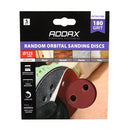 Orbital Sanding Discs P180 125mm - 5 PCS ( 5 PCS - Pack 231200, TIMCO, RANDOM, ORBITAL, SANDING, DISCS, 180, GRIT, RED, 125MMHIGH, QUALITY, ALUMINIUM, OXIDE, ABRASIVE, HIGH, STRENGTH, HEAT, WEAR, RESISTANT, BACK, PAPER