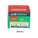 C2 Strong-Fix PZ2 CSK ZYP 3.5 x 20 - 200 P 200 PCS - Box 35020C2, TIMCO, C2, STRONGFIX, MULTIPURPOSE, PREMIUM, COUNTERSUNK, GOLD, WOODSCREWS, 3.5, X, 20A, PREMIUM, MULTIMATERIAL, SCREW, C2, TWINCUT, TECHNOLOGY, DUAL, ANGLE, FULL