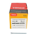 Solo Woodscrew PZ2 CSK Zinc 5.0 x 80 - 200 200 PCS - Box 50080SOLOZ, TIMCO, SOLO, COUNTERSUNK, SILVER, WOODSCREWS, 5.0, X, 80A, SINGLE, THREAD, WOODSCREW, MAINLY, USED, VARIOUS, TYPES, TIMBER, MANMADE, BOARDS, MASONRY, USE