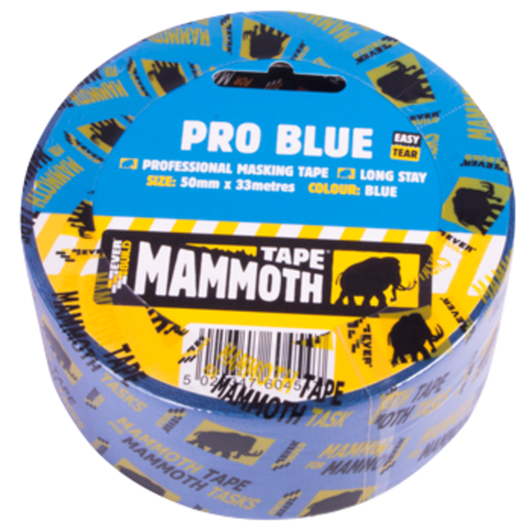 PRO BLUE MASKING TAPE 25MM -  - 33MTR  2PRO25, PRO, BLUE, MASKING, TAPE, 50MM, X, 50MTR, BLUEEVERBUILD, MAMMOTH, PRO, BLUE, MASKING, TAPE, PROFESSIONAL, LONG, STAY, MASKING, TAPE, CAN, LEFT