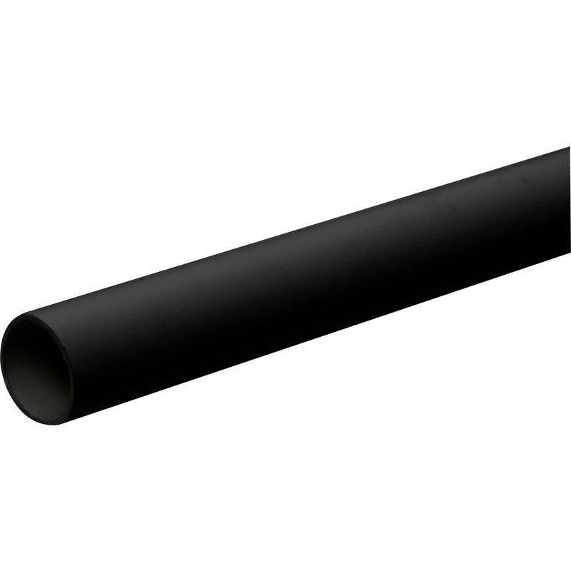 WASTE PIPE X 3M BLACK 40mm POLY P/FIT  EP05B, WASTE