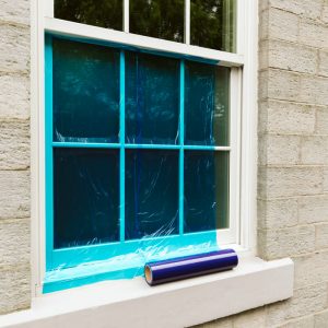 Window Film 100m x 500mm  WINDOWFILM, WINDOW, FILM, 100M, X, 500MMOUR,  WINDOW, , GLASS, PROTECTION, FILM,  IN, EITHER, BLUE, CLEAR, ECONOMICAL, EFFECTIVE, WAY, TEMPORARILY, PROTECT, GLASS, WHILST