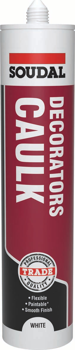 290mL Decorators Caulk white Tr.UK  121638, TRADE, DECORATORS, CAULK, WHITE, 290MLAN, ACRYLIC, SOLVENT, FREE, DISPERSION, CURES, FORM, DURABLE, FLEXIBLE, SEAL, INTERNAL, USE, CAN, EASILY, PAINTED, PAPERED, DRY.APPLICATIONSEALING