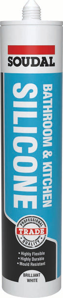 290mL Bathroom&Kitchen Sil. white Tr.UK  , 290ml, bathroom&kitchen, sil, white, tr.uk, low, modulus, sanitary, silicone, contains, a, powerful, anti-fungicidal, agent, very, fast, skinning, time, final, cure, thick, bodied, highly, elastic,