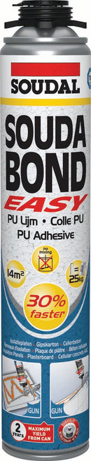 750mL Soudabond Easy Gun Foam  121734, SOUDABOND, EASY, GUN, 750MLSOUDABOND, EASY, HIGH, PERFORMANCE, POLYURETHANE, ADHESIVE, FOAM, QUICK, EASY, USE, MIXING, REQUIRED, REPLACES, TRADITIONAL, POWDER, BASED