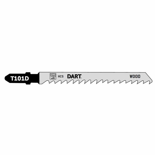 DART T101D Wood Cutting Jigsaw Blade - Pk  DJB12, DART, T101D, WOOD, CUTTING, JIGSAW, BLADE, PK, 5PER, 5PRECISION, MADE, JIGSAW, BLADE, SUITABLE, CUTTING, WOOD, 60MM, PLASTICS, FAST, CUT.