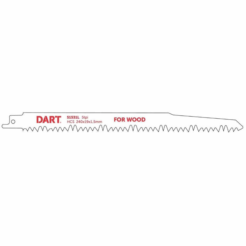 Wood Cutting Reciprocating Blade PACK OF 5 DRB51, DART, S1531L, WOOD, CUTTING, RECIPROCATING, BLADE, PK, 5PER, 5HIGH, QUALITY, HCS, RECIPROCATING, SAW, BLADE, IDEAL, CUTS, WOODEN, EXTERIORS, FOR