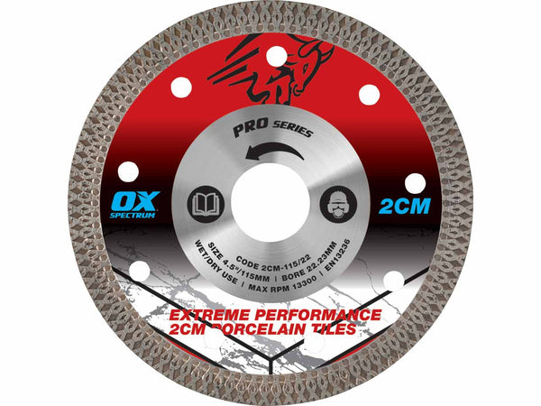 OX Pro 2CM Porcelain Cutting Blade - 115/2  115/22, OX