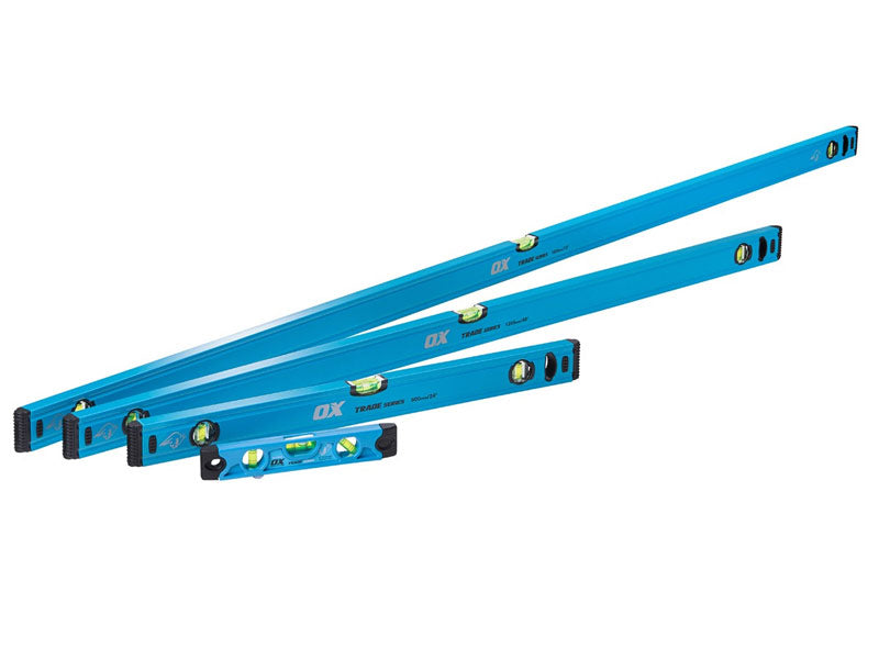 OX Trade 4 Piece Level Set - 600, 1200 & 1 1800mm Trade Level T500404, OX, TRADE, 4, PIECE, LEVEL, SET, 600, 1200, &, 1800MM, TRADE, LEVEL, TRADE, 230MM, TORPEDO, LEVELFEATURESTRADE, LEVEL, SET, INCLUDING, 600,