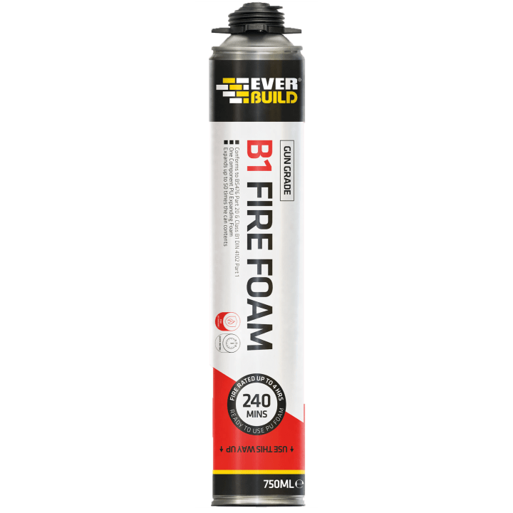 FIREFOAM B1 GUN GRADE -  - 750ML  B1FIREGUN, FIREFOAM, HANDHELD, 750ML, EVERBUILD, FIREFOAM, B2, HANDHELD, QUICK, SETTING, ONE, PART, POLYURETHANE, FOAM, FIRE, RESISTANCE, PROPERTIES, FOAM, EXPANDS, APPLICATION, TO