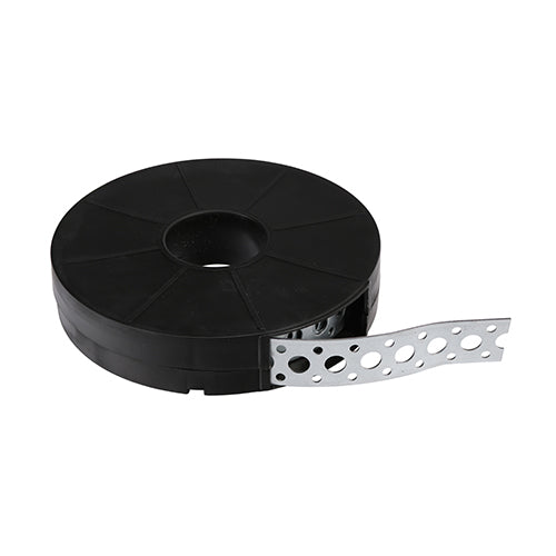 Fixing Band 25mm x 10m - 1 EA (Bag) 1 EA - Bag 2510FB, TIMCO, FIXING, BAND, GALVANISED, 25MM, X, 10MA, VERSATILE, PERFORATED, METAL, STRIP, CAN, EASILY, CUT, BENT, PROVIDE, QUICK, RELIABLE, LIGHT, WEIGHT