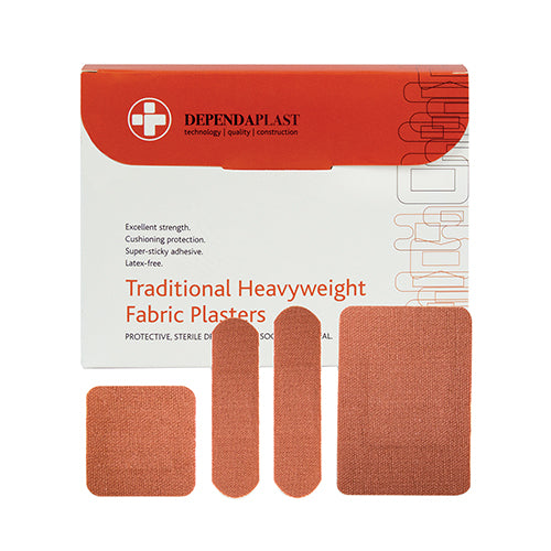 Heavyweight Fabric Plasters Assorted - 100 100 PCS - Box MED2210, TIMCO, FABRIC, PLASTERS, HEAVYWEIGHT, ASSORTEDHANDY, PACK, HEAVY, DUTY, FABRIC, PLASTERS, STRETCH, CUSHIONING, MAXIMUM, COMFORT, AND, PROTECTION, INDIVIDUALLY, WRAPPED