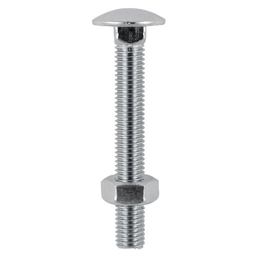 Carriage Bolt & Hex Nut -A2 SS M8 x 100 - 4 PCS - TIMpac 08100CBSSP, TIMCO, CARRIAGE, BOLTS, DIN603, , HEX, FULL, NUT, DIN934, A2, STAINLESS, STEEL, M8, X, 100A, DOMED, HEAD, BOLT, SQUARE