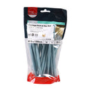 Carriage Bolt & Hex Nut - BZP M10 x 130 - 20 PCS - TIMbag 10130CBB, TIMCO, CARRIAGE, BOLTS, DIN603, , HEX, FULL, NUT, DIN934, SILVER, M10, X, 130A, DOMED, HEAD, BOLT, SQUARE, ANTI, SPIN