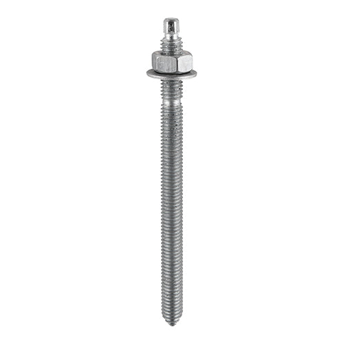 Chemical Anchor Stud HDG M12 x 160 - 10 PC 10 PCS - Box 12160CSG, TIMCO, CHEMICAL, ANCHOR, STUDS, HOT, DIPPED, GALVANISED, M12, X, 160DESIGNED, USE, FIXING, CHEMICAL, RESINS, NUT, SETTER, INCLUDED, 10, PIECES