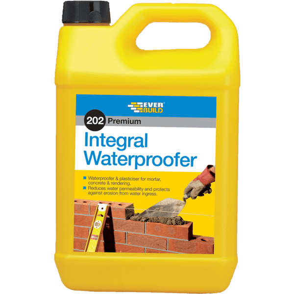202 - Everbuild Intergral Waterproofer 25L  WATERP25L, 202, EVERBUILD, INTERGRAL, WATERPROOFER, 25L, 202, INTEGRAL, LIQUID, WATERPROOFER, LIQUID, ADDITIVE, PROVIDES, LONG, TERM, WATER, PROTECTION, MORTAR, CONCRETE, RENDERING.