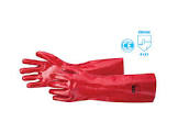 OX Red PVC Gauntlets - Size 10 (XL)  S246845, OX, RED, PVC, GAUNTLETS, SIZE, 10, XLFEATURESFULLY, COATED, RED, PVC, GAUNTLET, SOFT, COMFORTABLE, COTTON, LININGPVC, COATING, SMOOTH, FINISH, ABRASION, RESISTANCELONGER