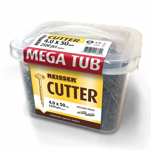 5.0 x 100 Mega Tub  50100MEGATUB, CUTTER, WOODSCREWS, REPRESENT, LATEST, GENERATION, TECHNOLOGICAL, EXCELLENCE, UNIQUELY, DESIGNED, GIVE, ULTIMATE, PERFORMANCE, FINISH, WOOD, APPLICATIONS.THE, TWO, PATENTED