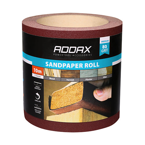 Sandpaper Roll Red P80 115mm x 10m - 1 EA 1 EA - Roll 231210, TIMCO, SANDPAPER, ROLL, 80, GRIT, RED, 115MM, X, 10MMANUFACTURED, HEAVY, DUTY, 250G, BACKING, PAPER, LONG, LASTING, HARD, WEARING, SANDING, PERFORMANCE.