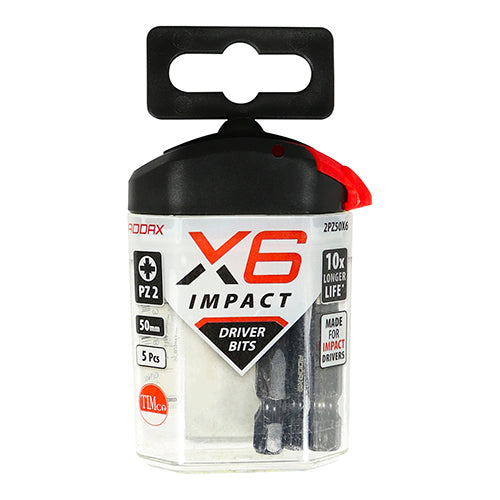 X6 Impact Pozi Driver Bit No.2 x 50 - 5 PC 5 PCS - Handy Bit Pack 2PZ50X6, TIMCO, X6, IMPACT, POZI, DRIVER, BIT, NO.2, X, 50THIS, NEW, GENERATION, IMPACT, DRIVER, TECHNOLOGY, EMBRACED, LATEST, METALLURGY, RESEARCH, METAL, COMPOSITION