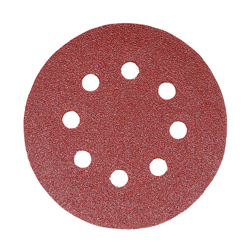 Orbital Sanding Discs P60 125mm - 5 PCS (P 5 PCS - Pack 231019, TIMCO, RANDOM, ORBITAL, SANDING, DISCS, 60, GRIT, RED, 125MMHIGH, QUALITY, ALUMINIUM, OXIDE, ABRASIVE, HIGH, STRENGTH, HEAT, WEAR, RESISTANT, BACK, PAPER