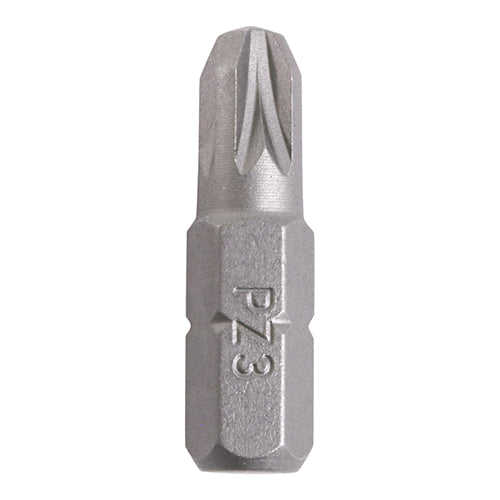 Pozi Driver Bit - S2 Grey No.3 x 25 - 100 100 PCS - Small Jar 3CB25GJ, TIMCO, POZI, DRIVER, BIT, S2, GREY, NO.3, X, 25S2, STEEL, PREMIUM, QUALITY, ALLOY, STEEL, EXCEPTIONAL, STRENGTH, DURABILITY, COMPARED, STANDARD, CHROME