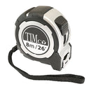 Tape Measure 8m/26ft x 25mm - 1 EA (Unit) 1 EA - Unit 8MTAPEM, TIMCO, TAPE, MEASURE, 8M26FT, X, 25MMTRADE, QUALITY, TAPE, MEASURE, LOCKING, BUTTON, STRENGTHENED, BELT, CLIP, HAND, STRAP, A, 25MM, NYLON, COATED
