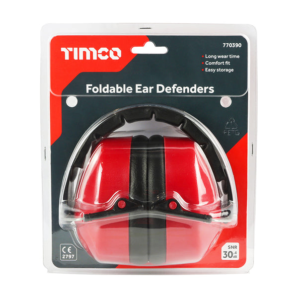 Foldable Ear Defenders One Size - 1 EA (Bl  770390, TIMCO, FOLDABLE, EAR, DEFENDERS, ONE, SIZEIDEAL, LONG, COMFORTABLE, USE, MEDIUM, SOUND, ENVIRONMENTS, FULLY, ADJUSTABLE, HEAD, BAND, DEEP, CUP, CUSHIONS, ENSURE