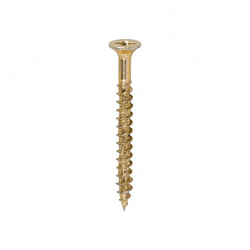 Velocity Screw PZ2 CSK ZYP 4.0 x 40 - 1200 PZ - Double Countersunk - Yellow 40040VYTUB, TIMCO, VELOCITY, PREMIUM, MULTIUSE, COUNTERSUNK, GOLD, WOODSCREWS, 4.0, X, 40THE, UNIQUE, PATENTED, VELOCITY, SCREW, SPECIFICALLY, DESIGNED, GIVE, RAPID, INSTALLATION