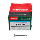 Classic Screw PZ2 CSK A2 SS 5.0 x 50 - 200 200 PCS - Box 50050CLASS, TIMCO, CLASSIC, MULTIPURPOSE, COUNTERSUNK, A2, STAINLESS, STEEL, WOODCREWS, 5.0, X, 50ALL, SUPERIOR, PERFORMANCE, CLASSIC, MULTIPURPOSE, SCREW, MANUFACTURED, A2, STAINLESS