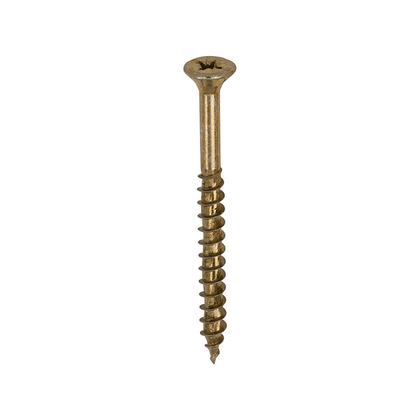 Velocity Screw PZ2 CSK ZYP 5.0 x 60 - 400 PZ - Double Countersunk - Yellow 50060VYTUB, TIMCO, VELOCITY, PREMIUM, MULTIUSE, COUNTERSUNK, GOLD, WOODSCREWS, 5.0, X, 60THE, UNIQUE, PATENTED, VELOCITY, SCREW, SPECIFICALLY, DESIGNED, GIVE, RAPID, INSTALLATION