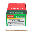 C2 Strong-Fix PZ2 CSK ZYP 5.0 x 100 - 100 100 PCS - Box 50100C2, TIMCO, C2, STRONGFIX, MULTIPURPOSE, PREMIUM, COUNTERSUNK, GOLD, WOODSCREWS, 5.0, X, 100A, PREMIUM, MULTIMATERIAL, SCREW, C2, TWINCUT, TECHNOLOGY, DUAL, ANGLE, FULL
