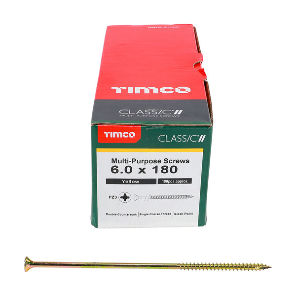 Classic Screw PZ3 CSK ZYP 6.0 x 180 - 100 100 PCS - Box 60180CLAF, TIMCO, CLASSIC, MULTIPURPOSE, COUNTERSUNK, GOLD, WOODSCREWS, 6.0, X, 180SPECIFICALLY, DESIGNED, MULTIPURPOSE, PRODUCT, 25, , , SHARP, POINT, SPECIAL