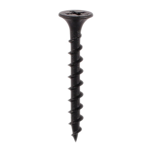 Drywall Screw PH2 Coarse Black 3.5 x 38 - 1000 PCS - Box 00038DRYC, TIMCO, DRYWALL, COARSE, THREAD, BUGLE, HEAD, BLACK, SCREWS, 3.5, X, 38USED, SECURE, PLASTERBOARD, TO, TIMBER, STUD, WORK, 1000, PIECES