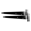 Medium Tee Hinge Pair Black 12" - 1 EA (TI 1 EA - Taurus Bag MTH12B, TIMCO, MEDIUM, TEE, HINGES, BLACK, 12"IDEAL, MEDIUM, WEIGHT, REGULAR, USE, GATES, SHED, GARAGE, DOORS, DOMESTIC, APPLICATIONS, NOTE, DOORSGATES, 2130MM,