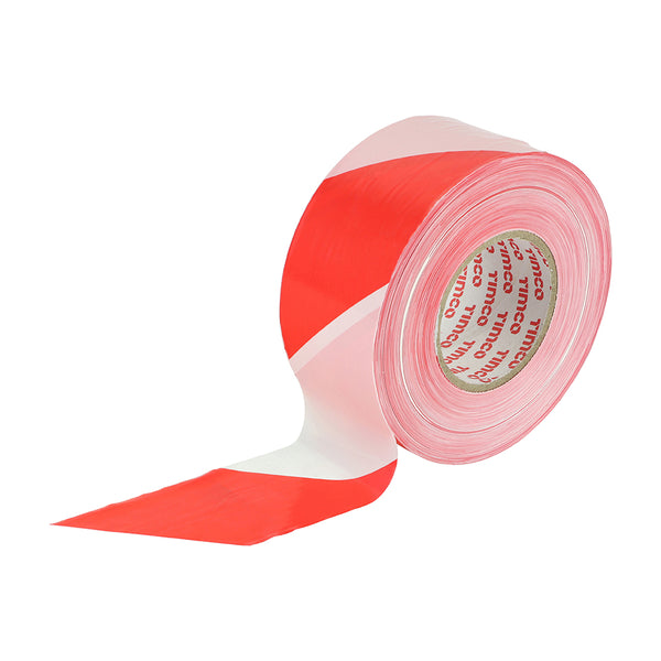 Barrier Tape Red & White 500m x 70mm - 1 E 1 EA - Box BART500, TIMCO, BARRIER, TAPE, RED, , WHITE, 500M, X, 70MMA, DURABLE, NONADHESIVE, POLYTHENE, BARRIER, TAPE, IDEAL, MARKING, HAZARDOUS, AREAS, CAN